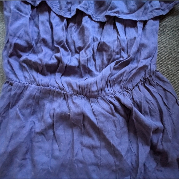 Embroidered Blue Strapless Romper - Picture 8 of 8